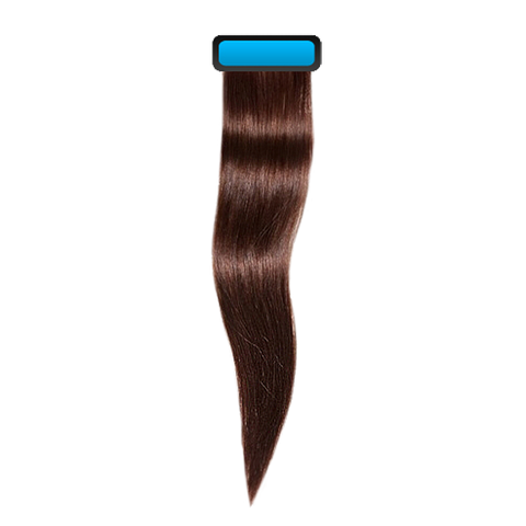 Chocolate brown 18 inches straight pre taped european remy hair extensions